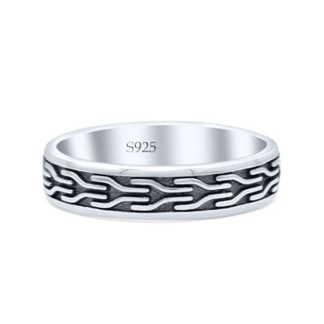 Unique Oxidized Finish Art Spinner Thumb Design Fascinating Band Thumb Ring